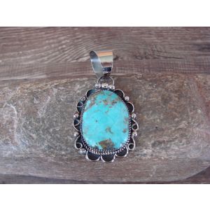 Details about   Navajo Sterling Silver Turquoise Pendant Albert Cleveland 