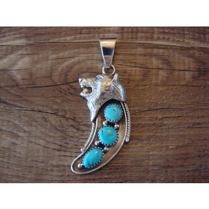 Navajo Indian Handmade Sterling Silver Ribbed Pendant By James Bahe 