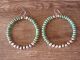 Navajo Indian Hand Beaded Green Turquoise and Desert Pearl Earrings by D. Jake