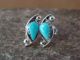 Zuni Indian Jewelry Sterling Silver Turquoise Tear Drop Post Earrings by Kanesta