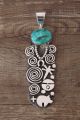 Navajo Sterling Silver Turquoise Petroglyph Pendant by Alex Sanchez!