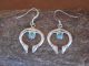 Navajo Indian Blue Turquoise Sterling Silver Cast Naja Dangle  Earrings - Bitsie
