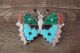 Zuni Indian Jewelry Sterling Silver Inlay Butterfly Pin/Pendant - T. Pinto