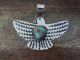 Navajo Indian Nickel Silver & Turquoise Soaring Eagle Pendant- Cleveland