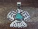 Navajo Indian Nickel Silver & Turquoise Thunderbird Pendant- Cleveland