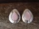 Navajo Sterling Silver Pink Shell Tear Drop Post Earrings by Russel Wilson 