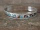 Native Indian Sterling Silver Turquoise Chip Inlay Bracelet by Ray Begay