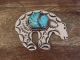 Navajo Indian Nickel Silver & Turquoise Bear Pin- Cleveland