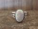 Navajo Indian Sterling Silver White Opal Ring by Dinetso - Size 8.5