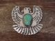 Navajo Indian Nickel Silver & Turquoise Eagle Pin- Cleveland