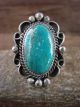 Navajo Sterling Silver Turquoise Adjustable Ring Size 11.5 to 13.5 - Cleveland