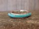 Zuni Indian Sterling Silver Turquoise Inlay Ring by Natachu - Size 8