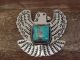 Navajo Indian Nickel Silver & Turquoise Eagle Pin- Cleveland