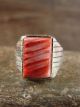 Navajo Indian Sterling Silver Spiny Oyster Ring by Trevor Jack - Size 11.5