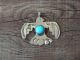 Navajo Nickel Silver & Turquoise Thunderbird Pendant by Cleveland