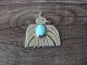 Navajo Nickel Silver & Turquoise Thunderbird Pendant by Cleveland