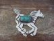 Navajo Indian Nickel Silver & Turquoise Horse Pin- Cleveland