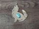 Navajo Nickel Silver & Turquoise Coyote Pendant by Cleveland