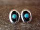 Native American Sterling Silver Shadowbox Turquoise Post Earrings! J. Largo