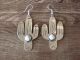 Navajo Indian Nickel Silver Howlite Cactus Dangle Earrings - Tolta
