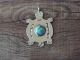 Navajo Nickel Silver & Turquoise Turtle Pendant by Cleveland