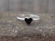 Zuni Indian Sterling Silver Onyx Heart Ring by Rosetta - Size 1.5