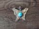 Navajo Nickel Silver & Turquoise Butterfly Pendant by Cleveland