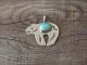 Navajo Nickel Silver & Turquoise Bear Pendant by Cleveland