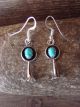 Native American Sterling Silver Turquoise Squash Blossom Dangle Earrings! Navajo