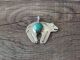Navajo Nickel Silver & Turquoise Bear Pendant by Cleveland