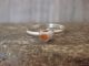 Zuni Indian Sterling Silver Spiny Oyster Heart Ring by Rosetta - Size 5.5