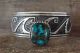 Navajo Indian Jewelry Sterling Silver Turquoise Traditional Design Bracelet by T & R Singer