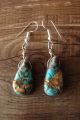 Hand Carved Bronze Infused Turquoise Turtle Fetish Earrings by Matt Mitchell! 