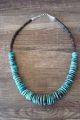 Navajo Indian Hand Strung Turquoise Graduated Disk Necklace