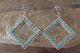 Large Navajo Sterling Silver 25 Stone Turquoise Square Dangle Earrings! 