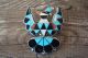 Zuni Sterling Silver Inlay Peyote Bird Pin/Pendant - D. Gasper