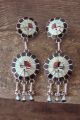 Zuni Indian Jewelry Sterling Silver Opal Sunface Post Earrings! by B. Soseeah