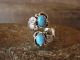Navajo Indian Sterling Silver Floral & Blue Opal Adjustable Ring - Etta Belin