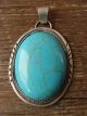 Navajo Indian Sterling Silver Turquoise Pendant Signed RCL