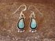 Zuni Indian Sterling Silver Turquoise Inlay Earrings by Faye Lowsayate