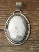 Navajo Indian Jewelry Sterling Silver White Howlite Pendant Signed RCL