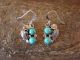 Navajo Floral Sterling Silver & Turquoise Dangle Earrings by Spencer