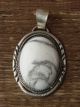 Navajo Indian Jewelry Sterling Silver White Howlite Pendant Signed RCL
