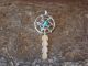 Navajo Indian Sterling Silver Turquoise Dreamcatcher Pendant - Yazzie