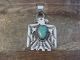 Navajo Indian Nickel Silver & Turquoise Parrot Pendant- Cleveland