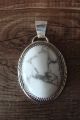 Navajo Indian Jewelry Sterling Silver White Howlite Pendant!  Begaye