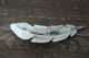 Navajo Hand Stamped Silver Opal Feather Barrette - Long