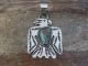 Navajo Indian Nickel Silver & Turquoise Parrot Pendant- Cleveland