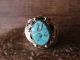 Navajo Indian Sterling Silver Turquoise Ring Signed Darrell Morgan - Size 9.5