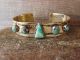 Navajo Indian Brass & Turquoise 5 Stone Bracelet by Bobby Cleveland